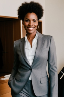 an african american woman in a business suit